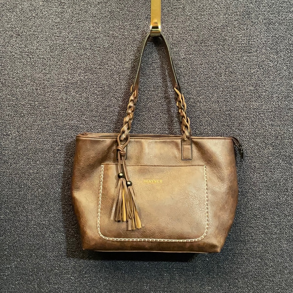 Brown faux leather IHAYNER purse